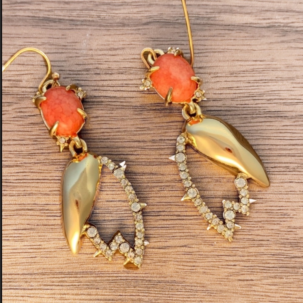 ALEXIS BITTAR • Abstract Asymmetrical Tulip Coral Crystal Drop Earrings